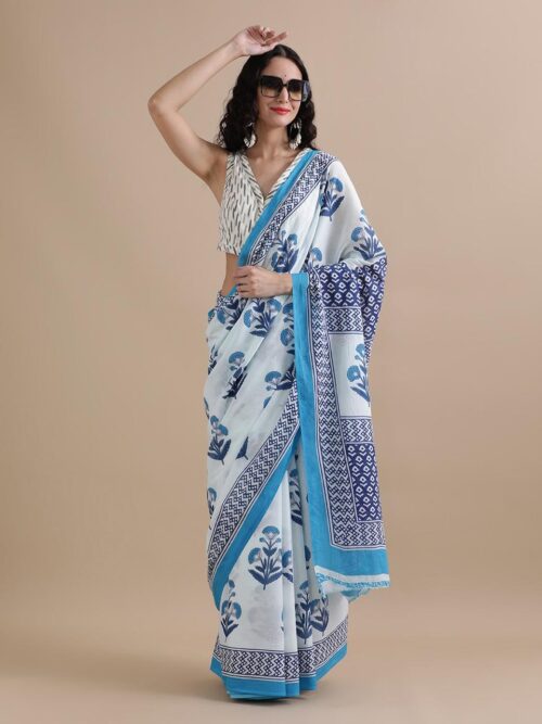 Himtara-Hand Printed Mul Cotton Sarees