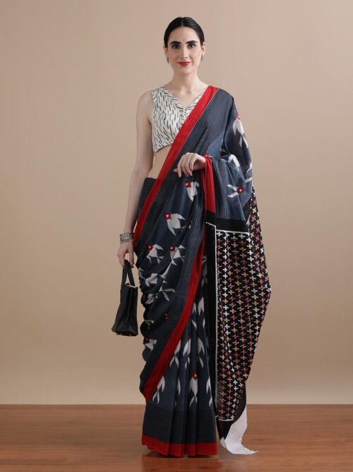 Nisha-Hand Printed Mul Cotton Sarees
