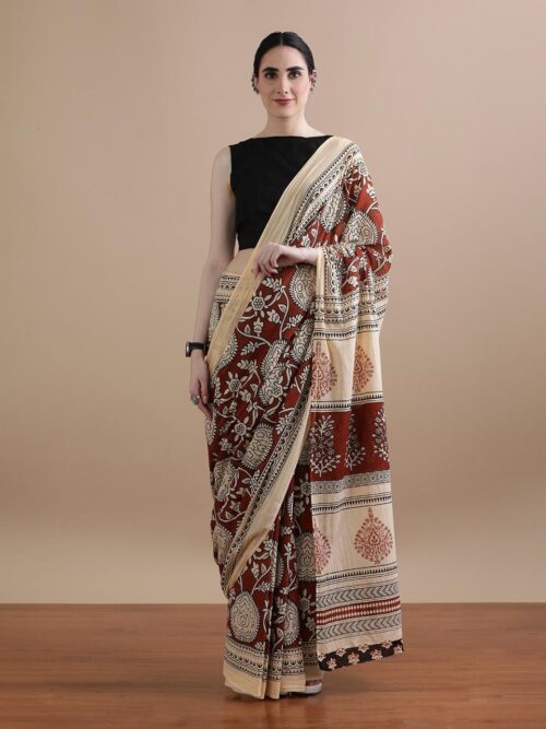 Dharani-Hand Printed Mul Cotton Sarees