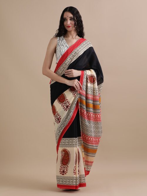 Patrika-Hand Printed Mul Cotton Sarees