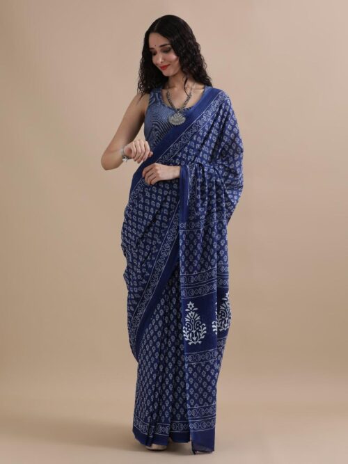 Nilima-Hand Printed Mul Cotton Sarees