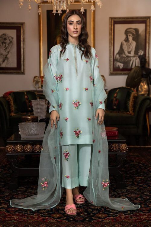 Feroza Phool Handwork Kurta with Dupatta
