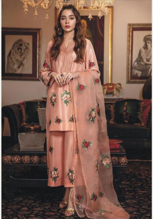 Gulaabi Saawan Handwork Kurta Set