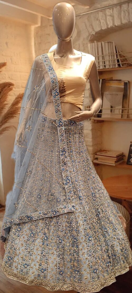 Azure Bloom Embellished Lehenga