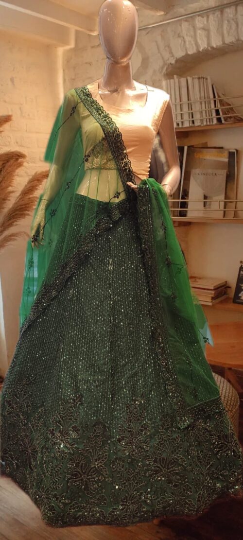 Emerald Grace Net Lehenga Set
