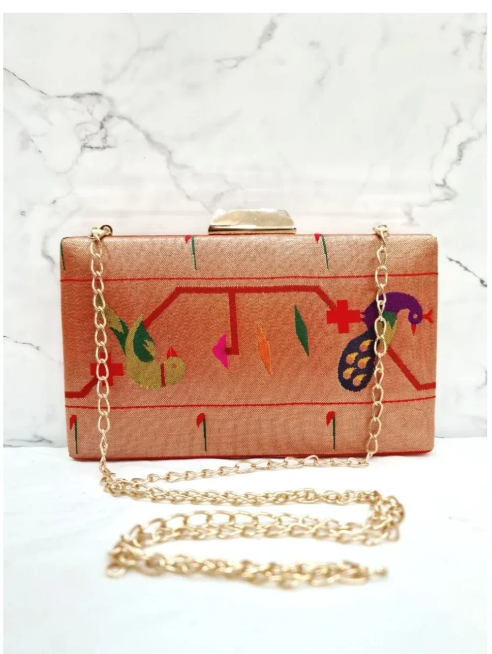 Zari Zest Paithani Clutch