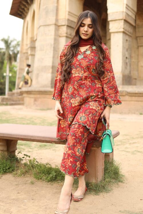 Ruby Bloom Scallop Suit Set