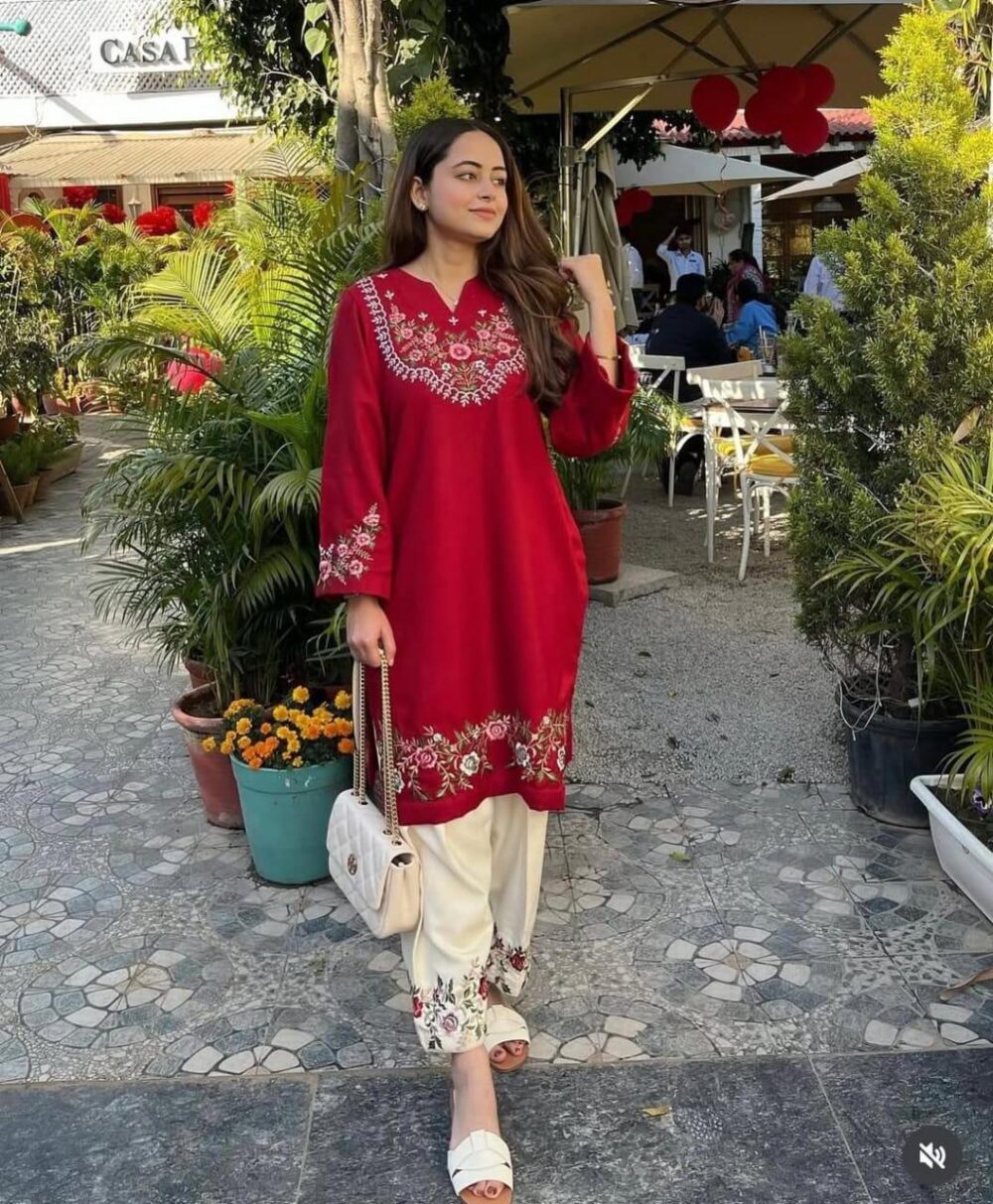 Bloom Embroidered Kurti Set