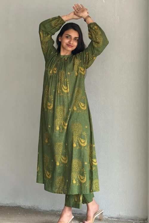Peacock Grace Kaftan Set